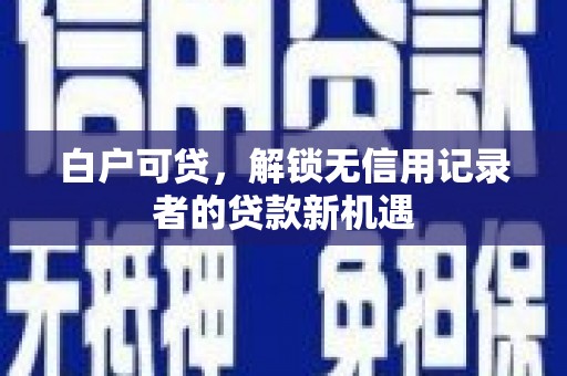 元宝山白户可贷，解锁无信用记录者的贷款新机遇
