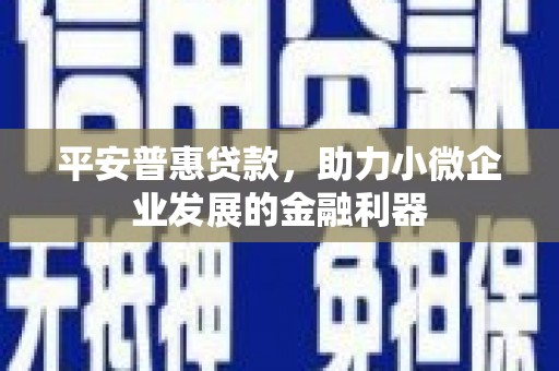 元宝山平安普惠贷款，助力小微企业发展的金融利器